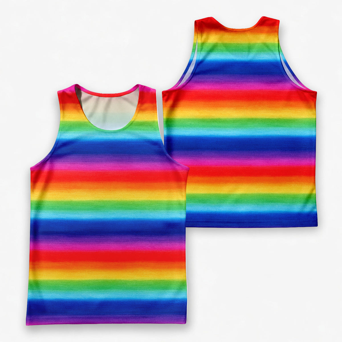 LGBT Pride Running Tank Top Rainbow Stripe Running Singlet for Men and Women