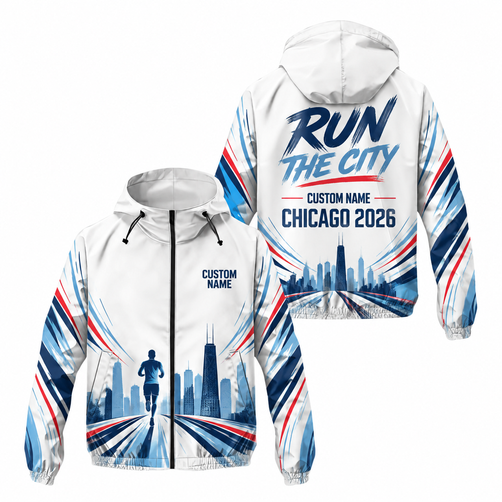 Custom Name Chicago Run The City Running Windbreaker Jacket