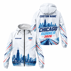 Custom Name Chicago Skyline Velocity Running Windbreaker Jacket