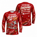 Custom Name Sleigh My 5K Running Long Sleeve Shirt