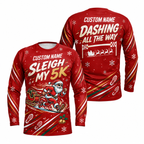 Custom Name Sleigh My 5K Running Long Sleeve Shirt