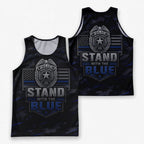 Men's Running Tank Top Police Stand With The Blue Running Singlet