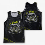 Funny Running Tank Top I Hate Running Road Runner Tech Singlet