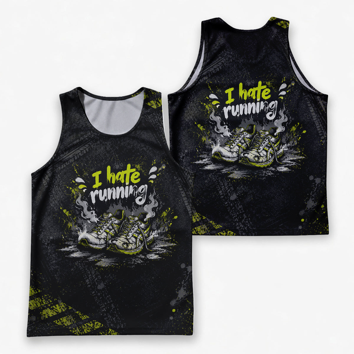 Funny Running Tank Top I Hate Running Road Runner Tech Singlet