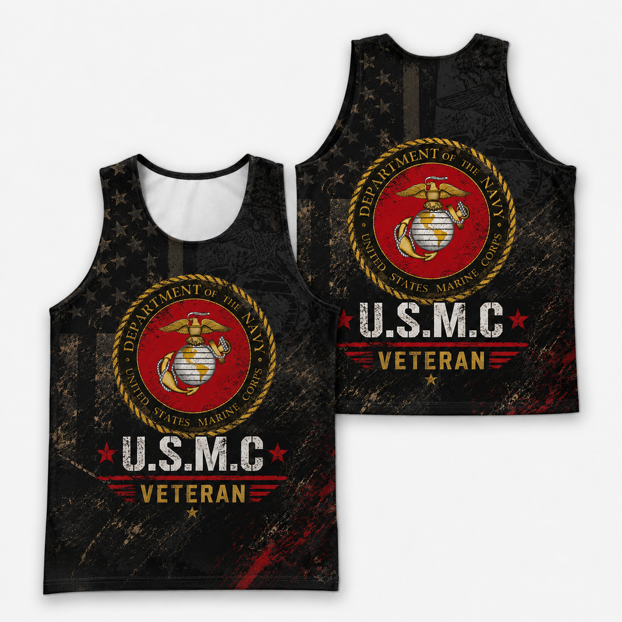 Veteran Running Tank Top - US Marine Corps Veteran V7 Tech Singlet