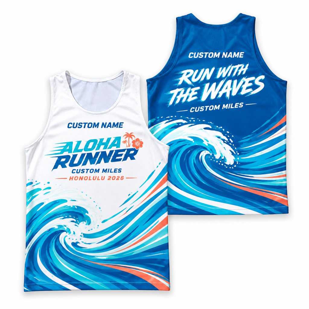 Custom Name Miles Aloha Wave Runner Running Tank Top