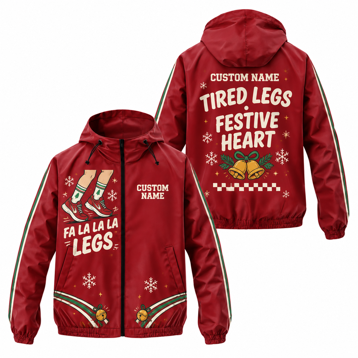 Custom Name Fa La La La Legs Running Windbreaker Jacket