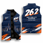 Custom Name Bold 26.2 NYC Sleeveless Running Puffer Jacket