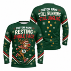 Custom Name Resting Jingle Face Running Long Sleeve Shirt