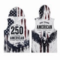 USA 250 Courage Freedom Legacy Men's Workout Hooded Tank Top