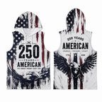 USA 250 Courage Freedom Legacy Men's Workout Hooded Tank Top