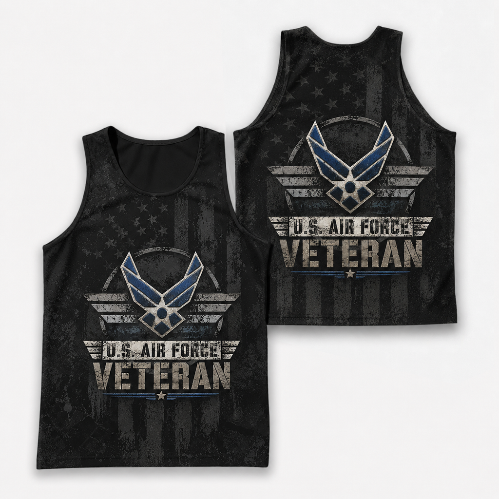 Veteran Running Tank Top - US Air Force Veteran V5 Tech Singlet