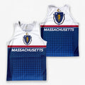 Patriotic Tech Running Tank Top - Massachusetts State Pride Running Singlet