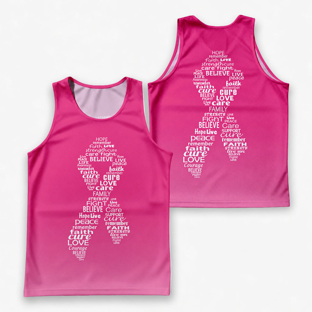 Cancer Fighter Running Tank Top Breast Cancer Awareness Running Singlet for Men and Women