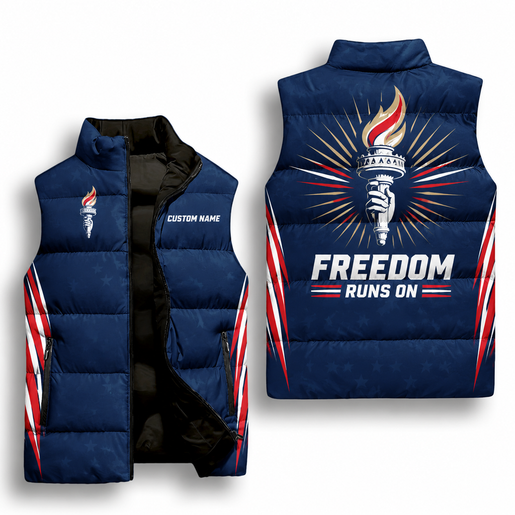 Torch of Freedom Sleeveless Running Puffer Jacket