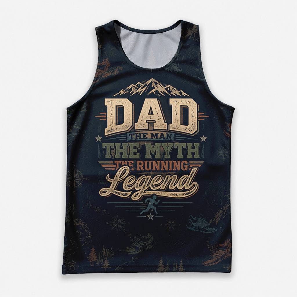 Funny Dad Running Legend Tank Top Tech Running Singlet V2