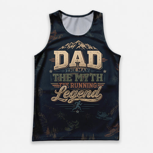 Funny Dad Running Legend Tank Top Tech Running Singlet V2