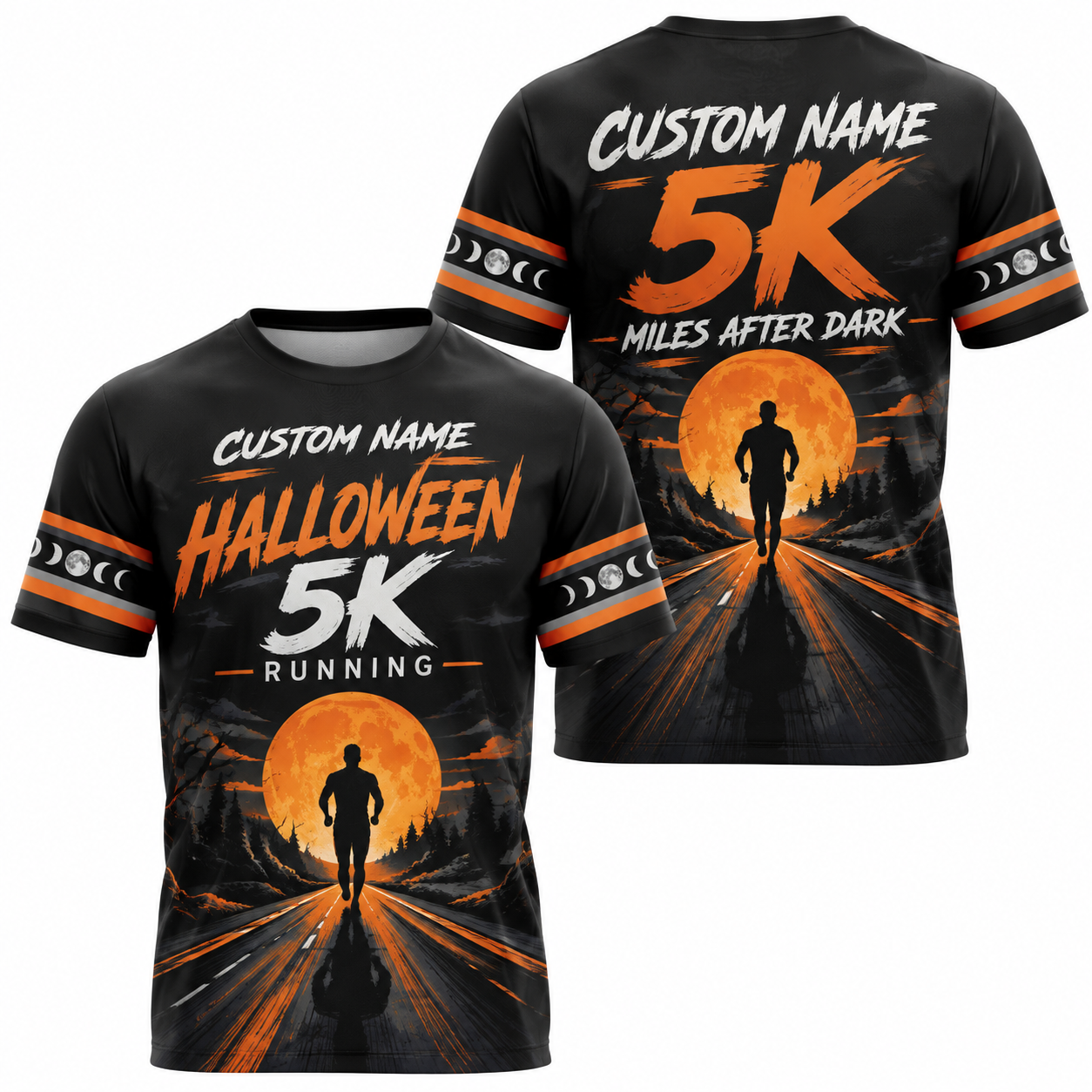 Custom Name Halloween 5K Finisher Halloween Tech Running T-Shirt