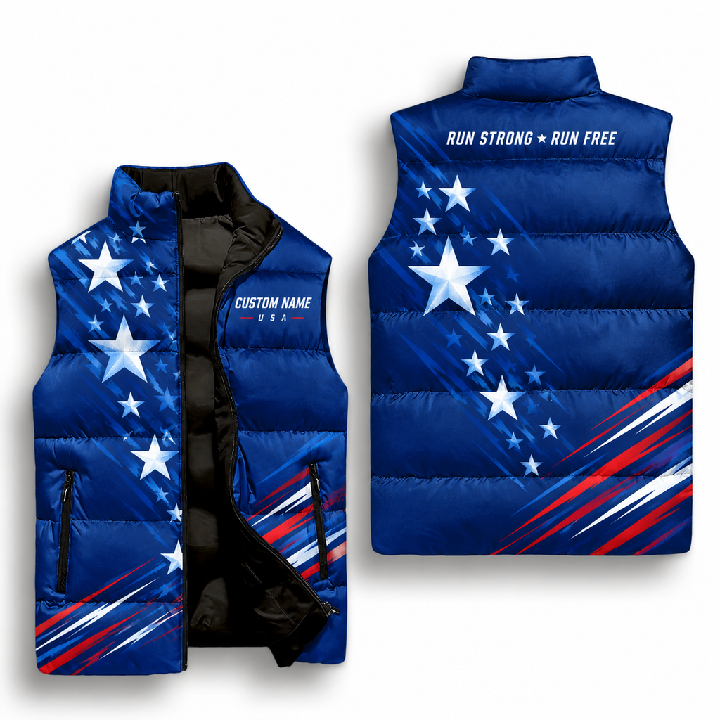 American Star Racer Sleeveless Running Puffer Jacket