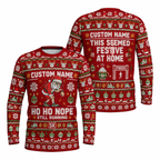 Custom Name Ho Ho Nope Running Long Sleeve Shirt