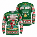 Custom Name Miles Dashing-ish Through Santa Hustle Galveston Running Long Sleeve Shirt