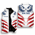 Eagle Wings Stars & Stripes Sleeveless Running Puffer Jacket