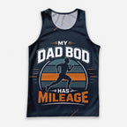 Funny Dad Running Tank Top My Dad Bod Has Mileage Tech Singlet V2