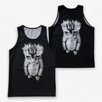 Cat Running Tank Top Sad Kitten Running Singlet for Men and Women
