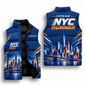 Custom Name Skyline Pulse NYC Sleeveless Running Puffer Jacket