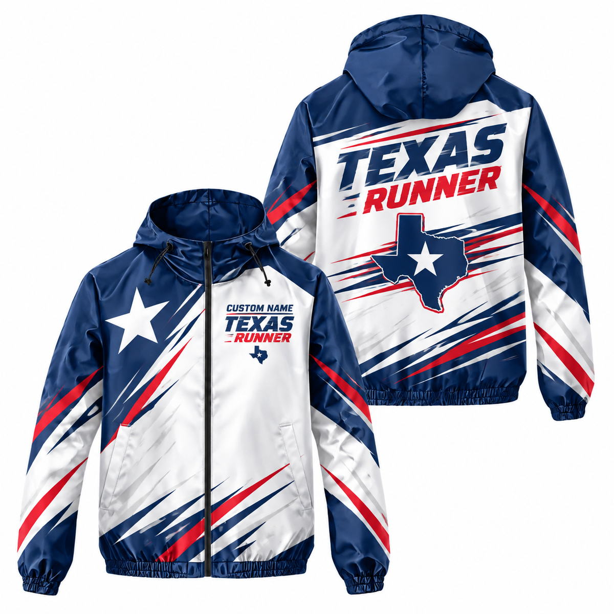 Custom Name Lone Star Runner Running Windbreaker Jacket