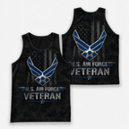 Veteran Running Tank Top - US Air Force Veteran V10 Tech Singlet