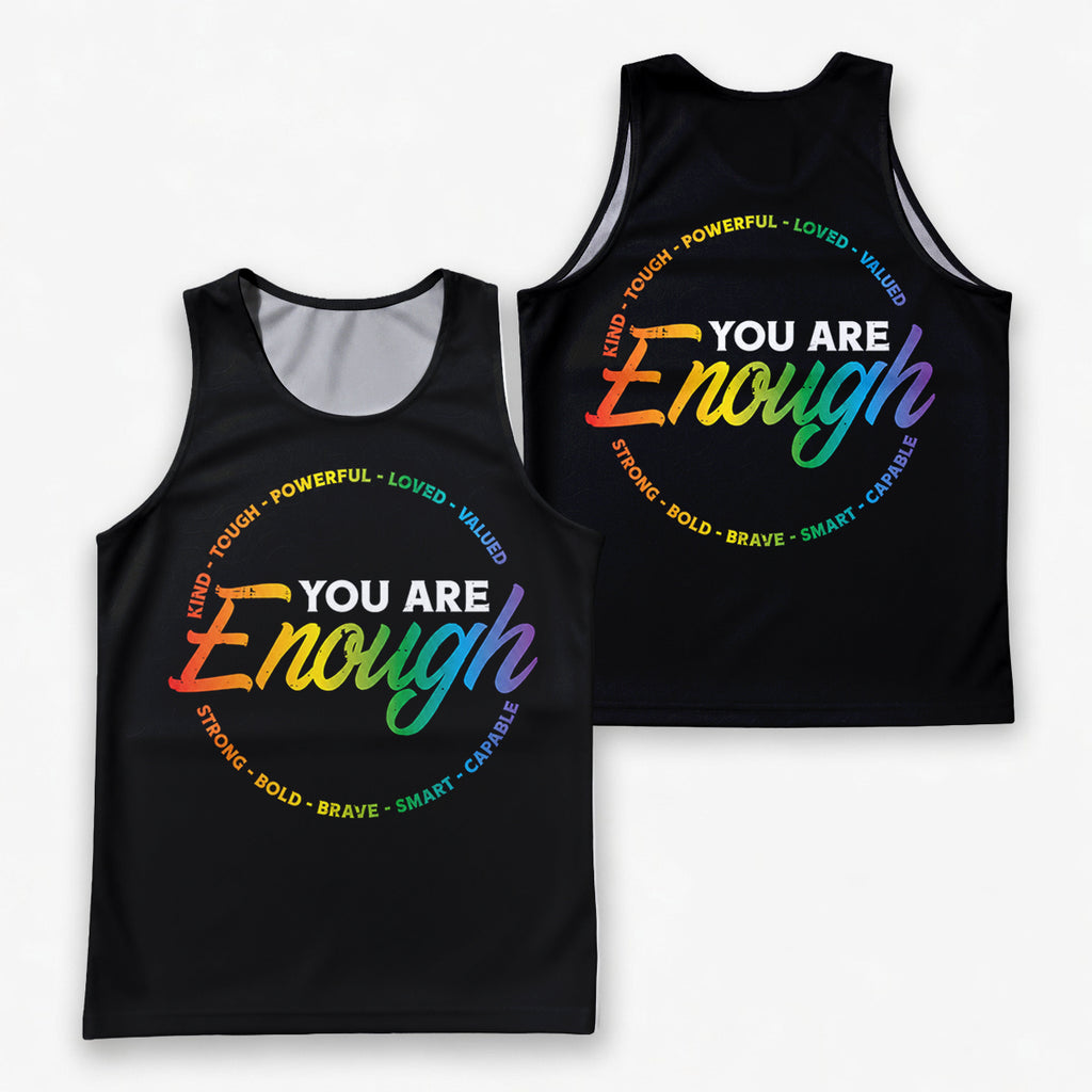 LGBT Pride Running Tank Top You Are Enough Running Singlet for Men and Women