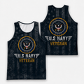 Veteran Running Tank Top - US Navy Veteran V8 Tech Singlet