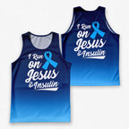 Diabetes Fighter Running Tank Top Run On Jesus and Insulin Running Singlet for Men and Women