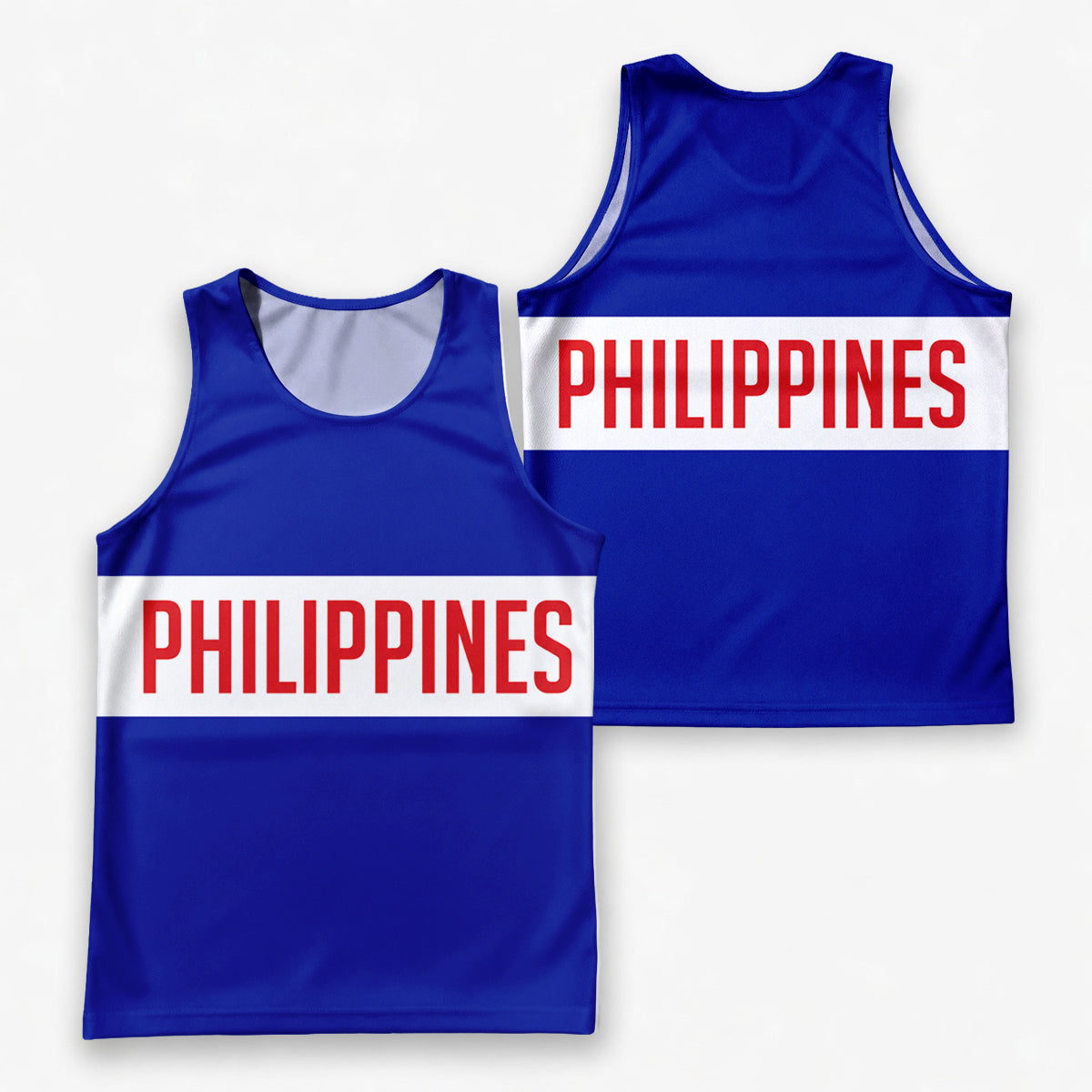 Philippines Running Tank Top Blue Philippines Running Singlet for Men and Women