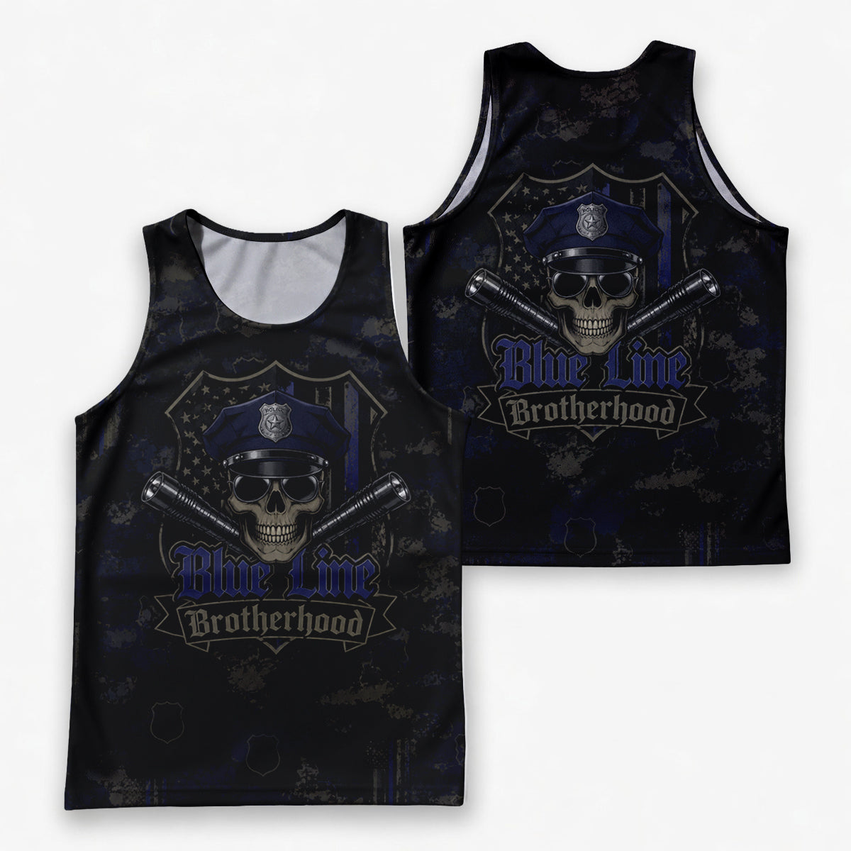 Men's Running Tank Top Police Blue Line Brotherhood Running Singlet