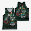 Teacher Running Tank Top Chalkboard Doodle Style Tech Running Singlet