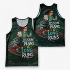 Teacher Running Tank Top Chalkboard Doodle Style Tech Running Singlet