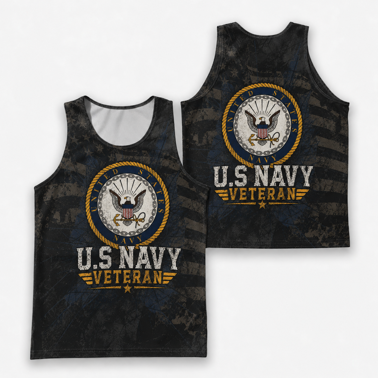 Veteran Running Tank Top - US Navy Veteran V2 Tech Singlet