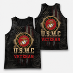 Veteran Running Tank Top - US Marine Corps Veteran V8 Tech Singlet