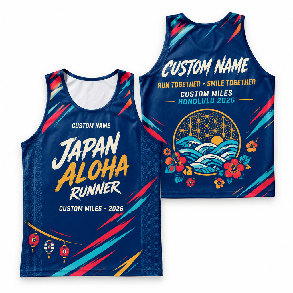 Custom Name Miles Japanese Matsuri Aloha Running Tank Top