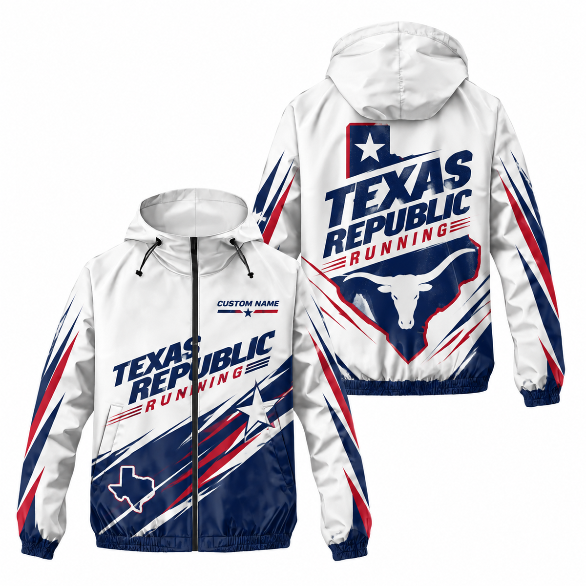 Custom Name Texas Republic Running Running Windbreaker Jacket