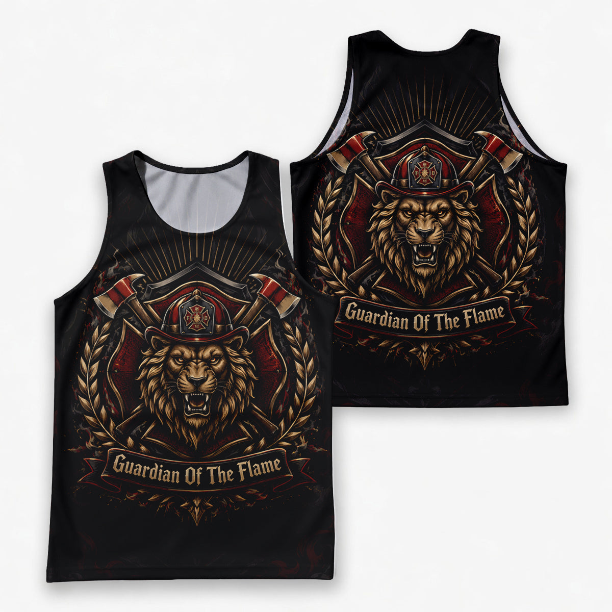 Men's Running Tank Top Firefighter Guardian Of The Flame Running Singlet V2