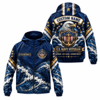 Custom Name Navy Honor Courage Commitment Running Windbreaker Jacket