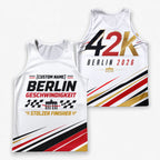 Minimalistische Streifen Berlin Wettkampftag Lauf-Tanktop