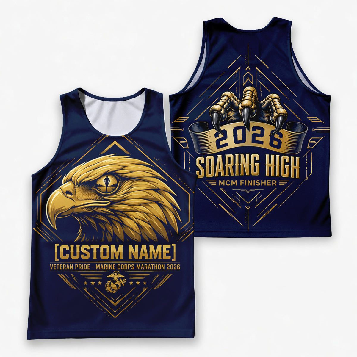 Golden Eagle Pride The Marine Corp Race Day Running Tank Top