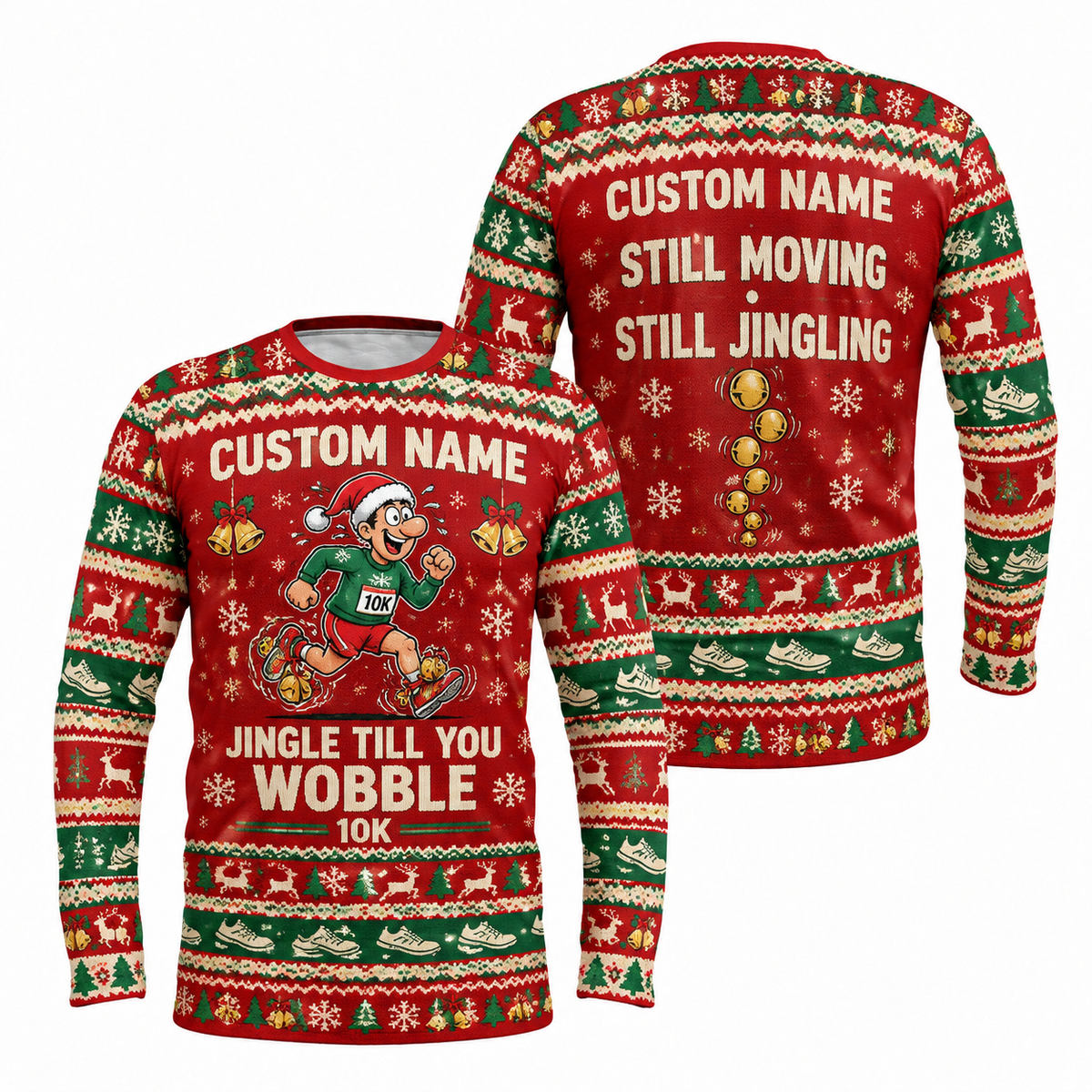 Custom Name Jingle Till You Wobble Running Long Sleeve Shirt