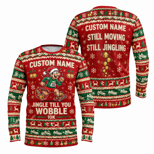 Custom Name Jingle Till You Wobble Running Long Sleeve Shirt