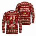 Custom Name Fa La La La Legs Running Long Sleeve Shirt