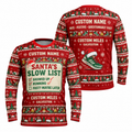 Custom Name Miles Santa’s Slow List Santa Hustle Galveston Running Long Sleeve Shirt